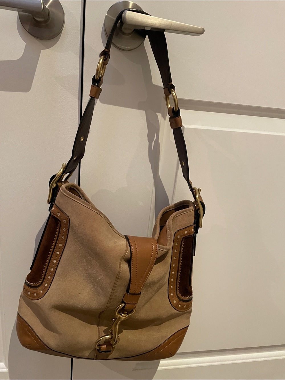 Coach Hamptons Suede Hobo Bag F10420